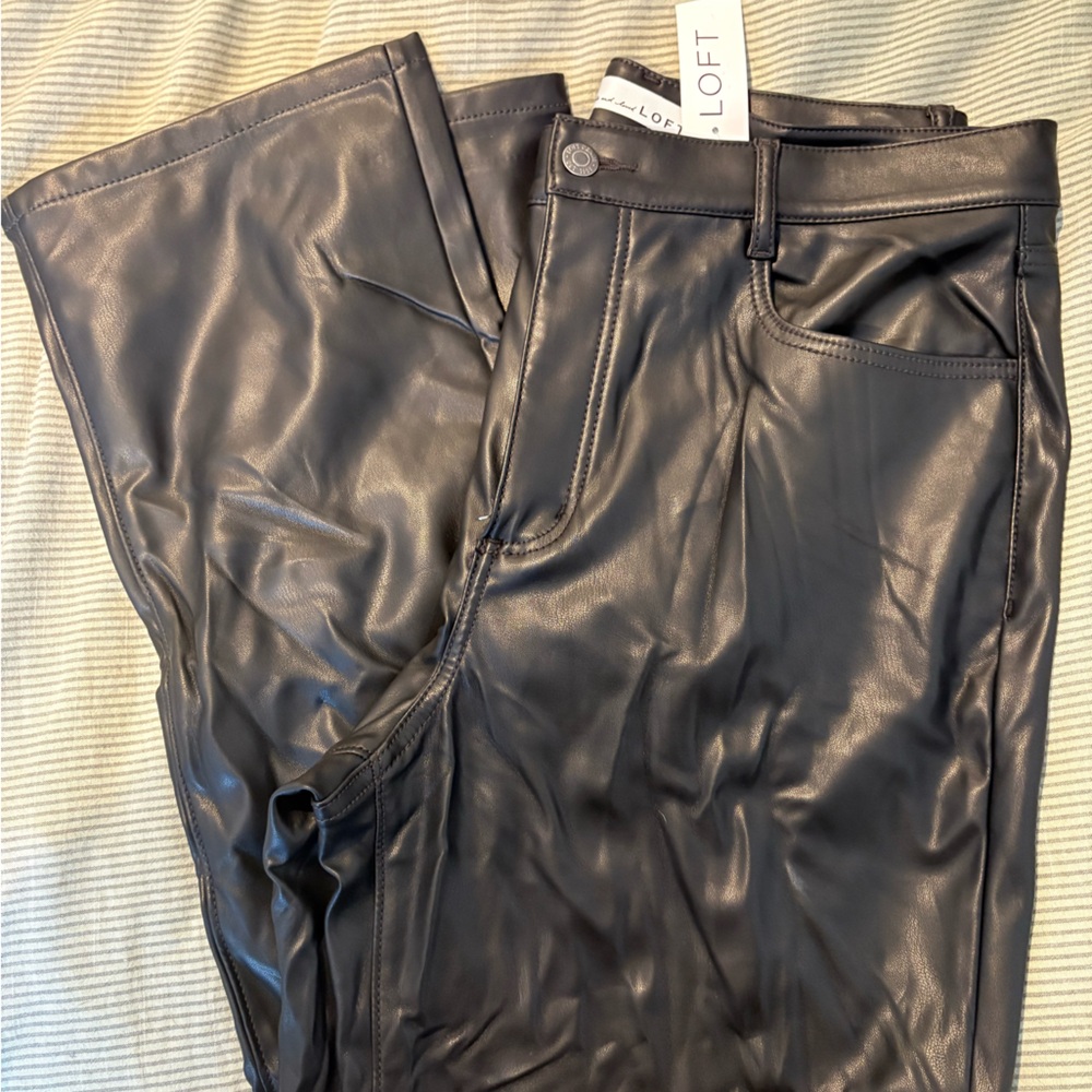 Loft Black Leather Pants